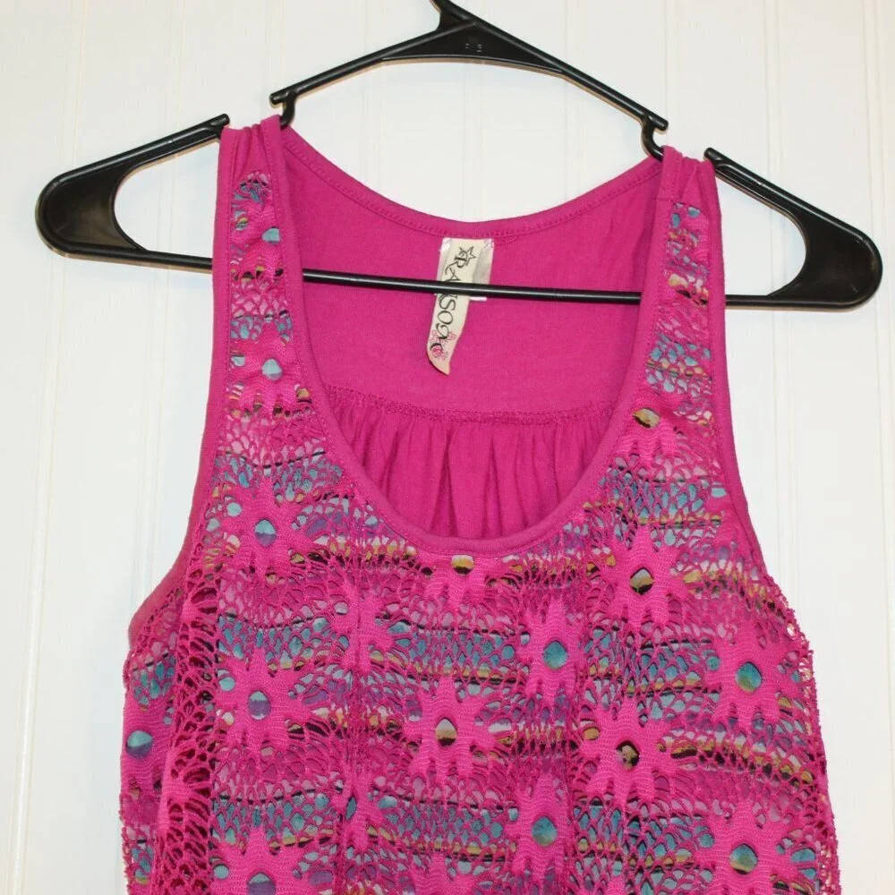 Ransom Lace Overlay Tank Top Size Large